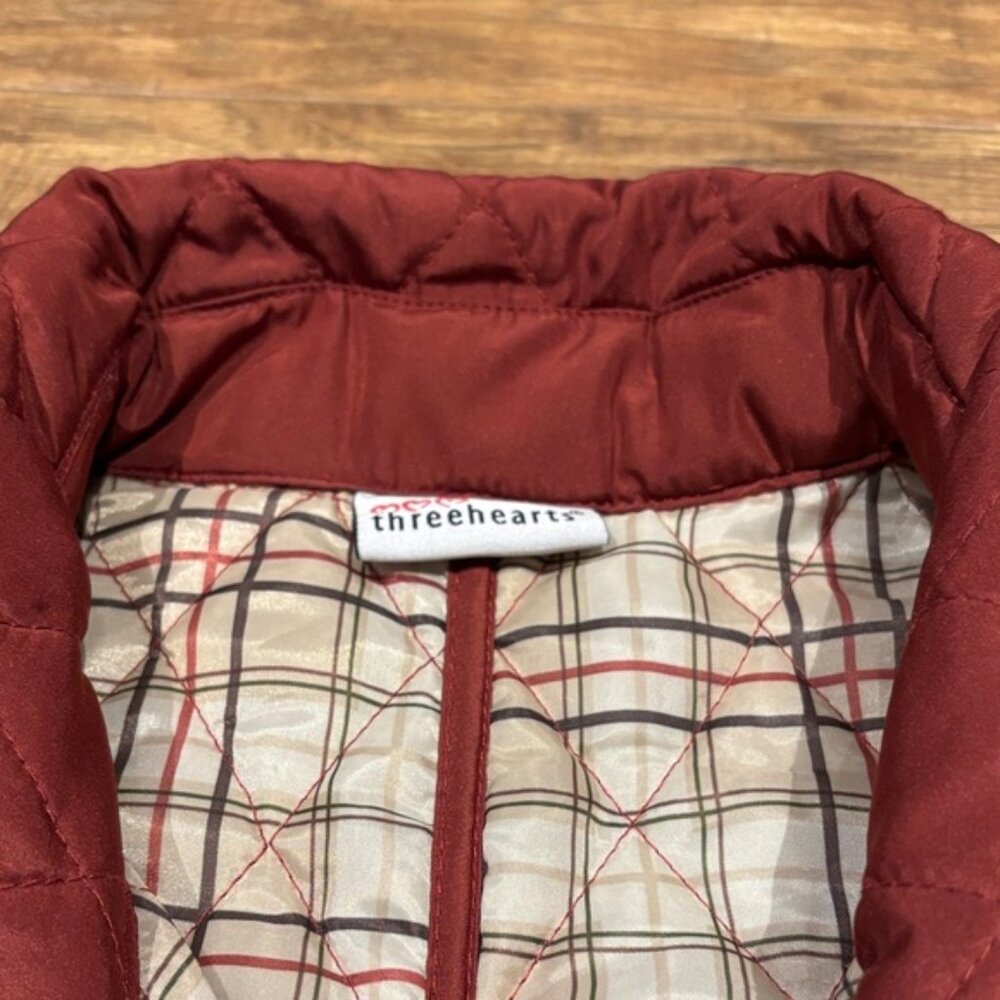 Three Hearts Quilted lightweight Jacket in Deep warm Red 1X - Picture 2 of 12
